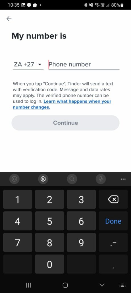 Tinder Number